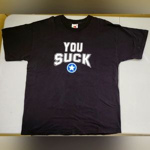 WWE Kurt Angle You Suck It's True XL Black Cotton T-shirt 2003